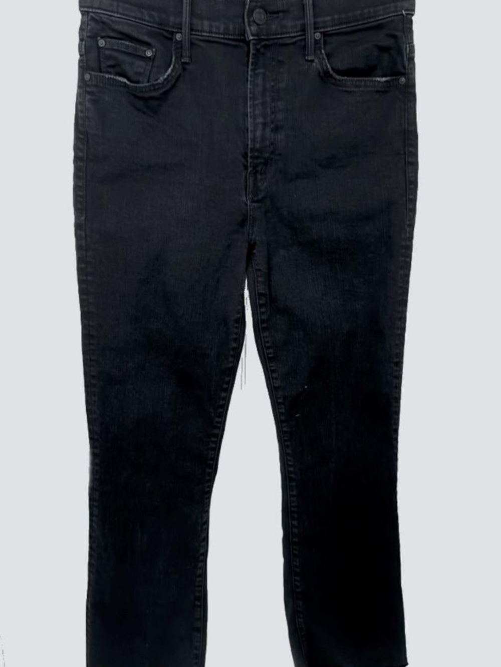 MOTHER "Insider Crop Step Fray" Black Jeans | Size 28 | "Not Guilty" Wash